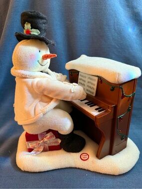 Hallmark White Snowman at Brown Piano Holiday Figurine